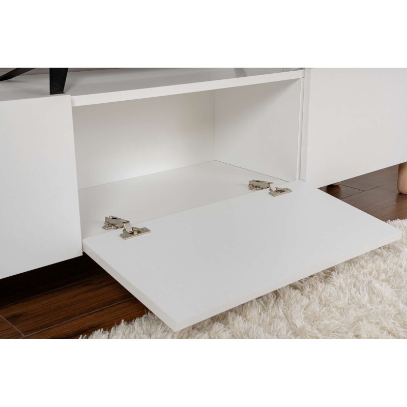 Έπιπλο Τηλεόρασης - Alvin - Χρώμα Λευκό - 180x31,4x42εκ