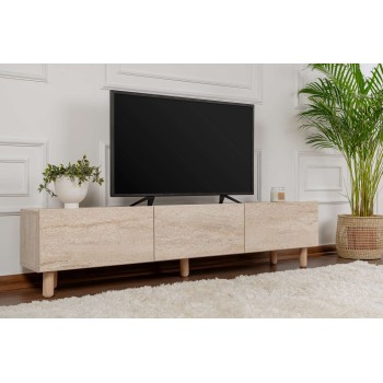 Έπιπλο Τηλεόρασης - Alvin - Χρώμα Τραβερτίνη - 180x31,4x42εκ