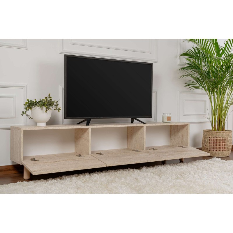 Έπιπλο Τηλεόρασης - Alvin - Χρώμα Τραβερτίνη - 180x31,4x42εκ