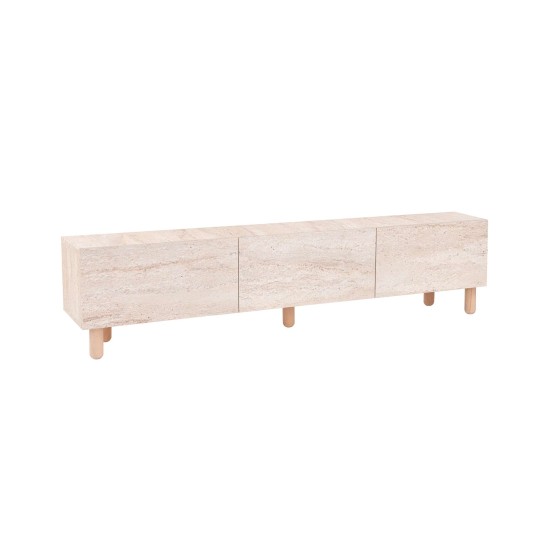 Έπιπλο Τηλεόρασης - Alvin - Χρώμα Τραβερτίνη - 180x31,4x42εκ