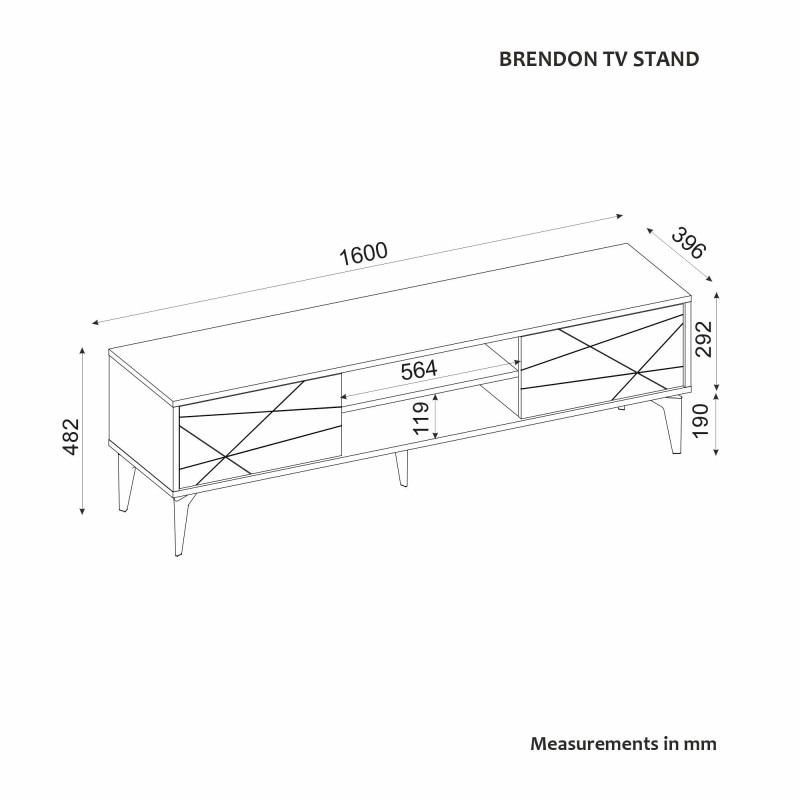 TV Stand Brendon - Anthracite Anthracite