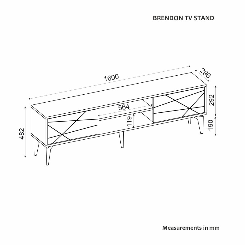 TV Stand Brendon - Sapphire Oak Sapphire Oak