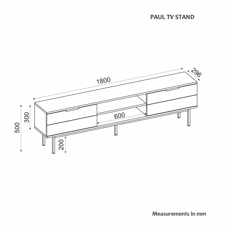 TV Stand Paul - White White