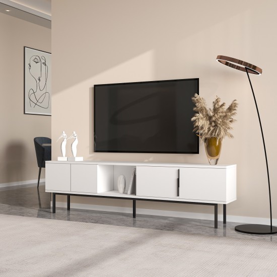TV Stand Ramsey - White White TV Stand Ramsey - White White