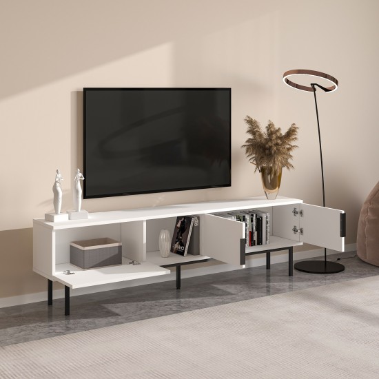 TV Stand Ramsey - White White TV Stand Ramsey - White White