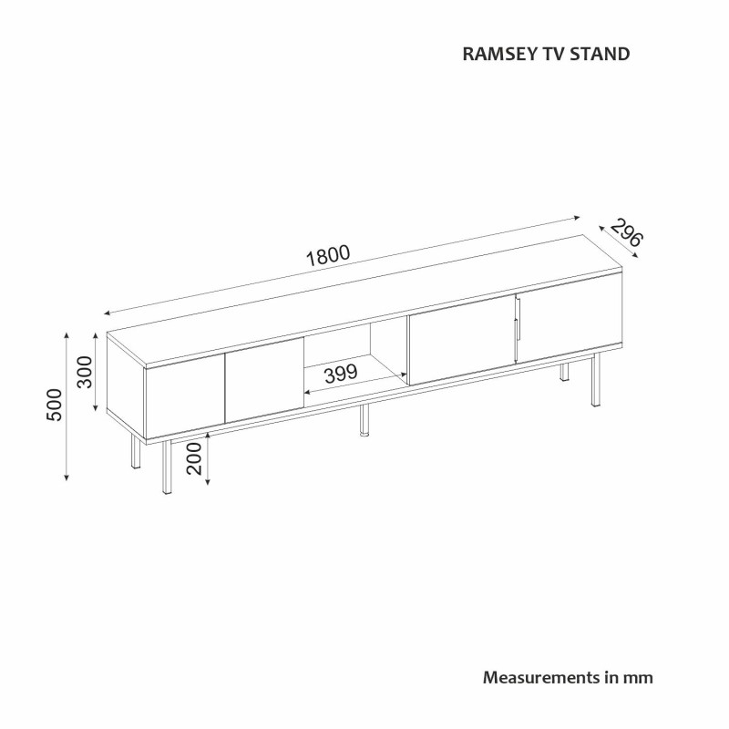 TV Stand Ramsey - Sapphire Oak Sapphire Oak