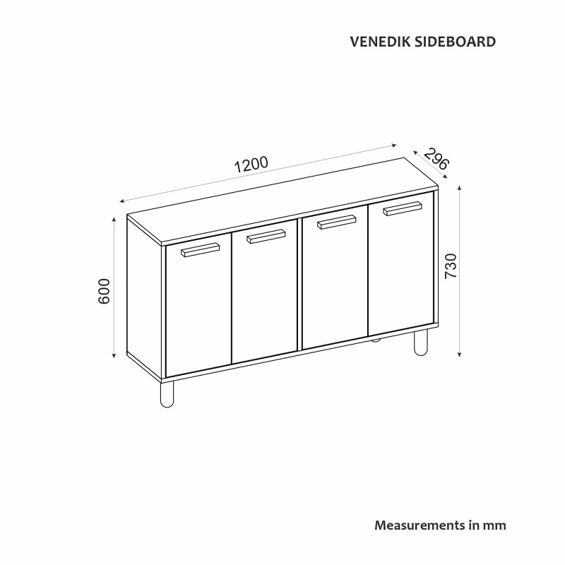 Console Venedik - Walnut Walnut