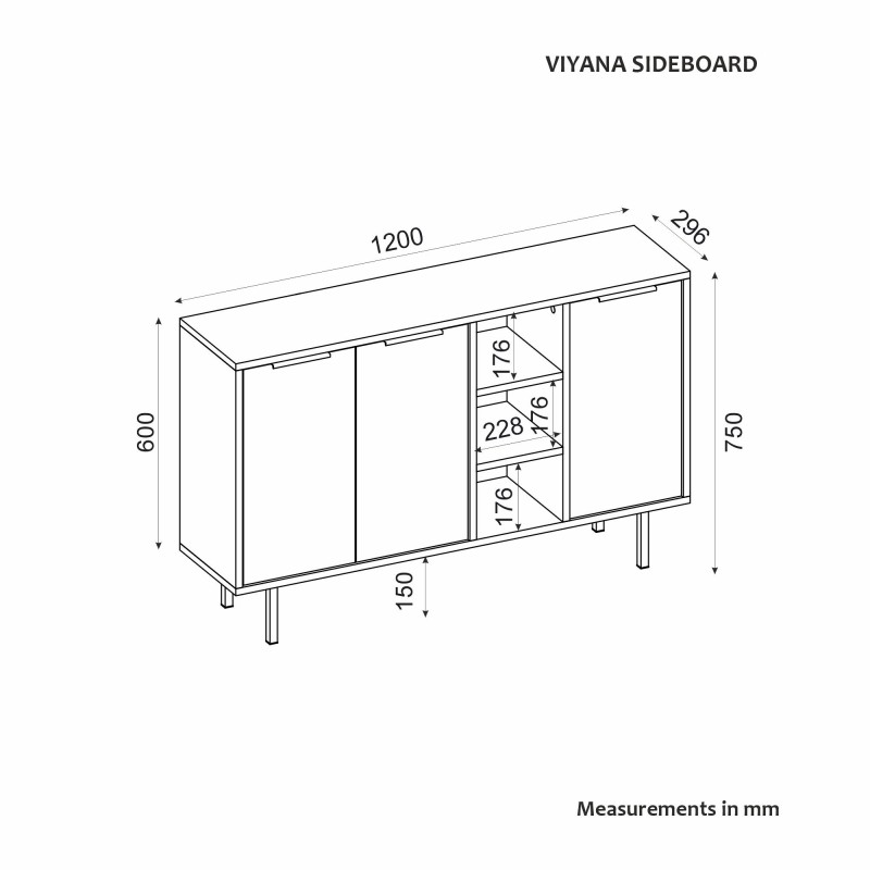 Console Viyana - Sapphire Oak, White Sapphire Oak
White