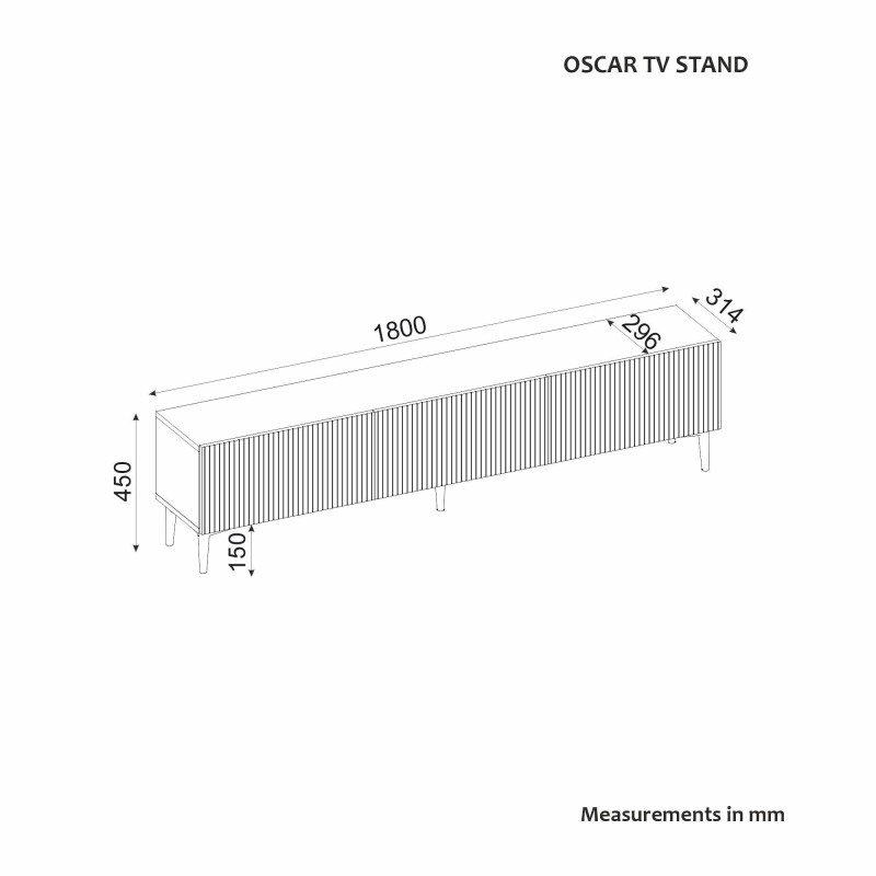 TV Stand Oscar - Sapphire Oak Sapphire Oak