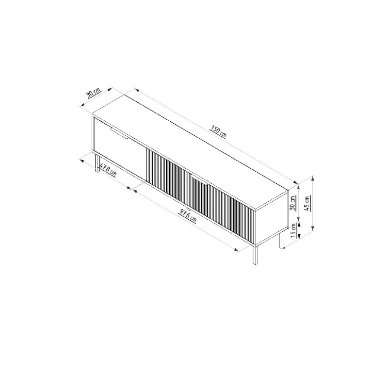 TV Stand Noah - White, Anthracite White
Anthracite