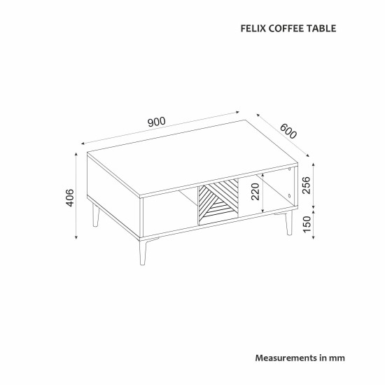 Coffee Table Felix - Sapphire Oak Sapphire Oak Coffee Table Felix - Sapphire Oak Sapphire Oak