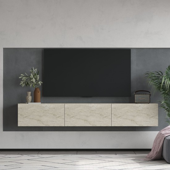 Έπιπλο Τηλεόρασης - Alfa - Χρώμα Τραβερτίνη - 180x31,4x28,6εκ Έπιπλο Τηλεόρασης - Alfa - Χρώμα Τραβερτίνη - 180x31,4x28,6εκ