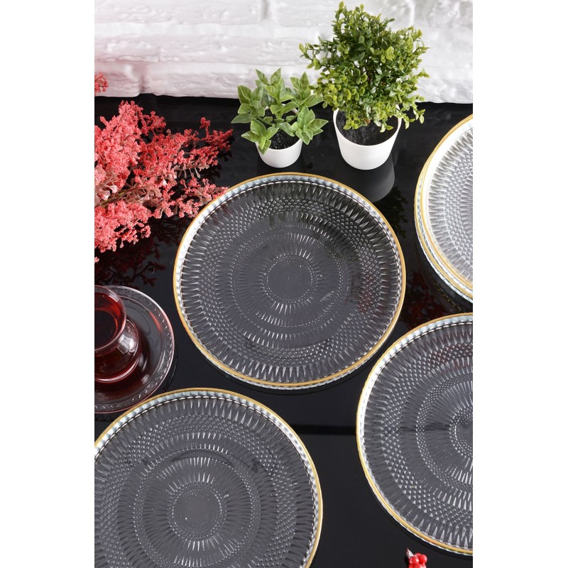 Dessert Plate Set (6 Pieces) Marsilya 6PTAY Transparent