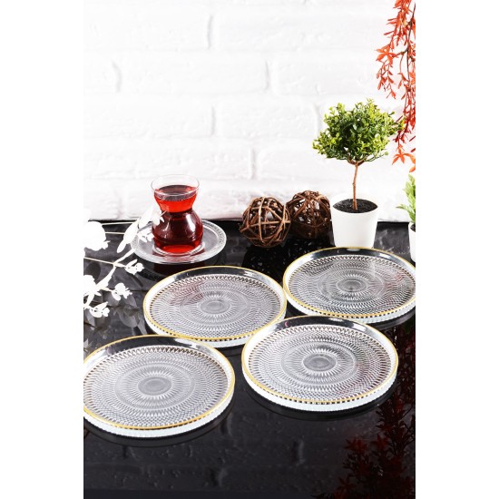 Dessert Plate Set (4 Pieces) Marsilya 4PTAY Transparent Dessert Plate Set (4 Pieces) Marsilya 4PTAY Transparent