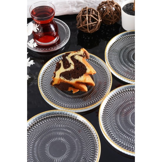 Dessert Plate Set (4 Pieces) Marsilya 4PTAY Transparent Dessert Plate Set (4 Pieces) Marsilya 4PTAY Transparent
