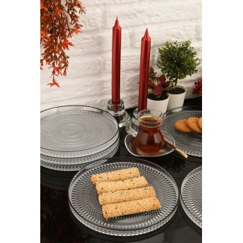 Dessert Plate Set (6 Pieces) Marsilya 6PTSB Transparent