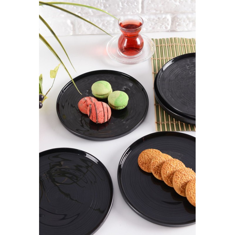 Dessert Plate Set (6 Pieces) Milano 6PTAD Anthracite
