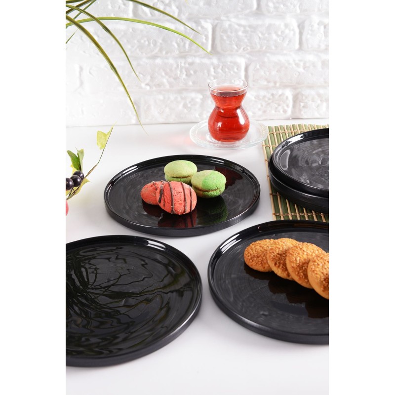 Dessert Plate Set (6 Pieces) Milano 6PTAD Anthracite