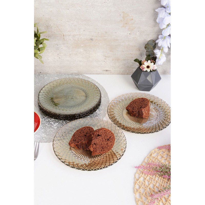 Dessert Plate Set (6 Pieces) Belinda 6PTFS Fume