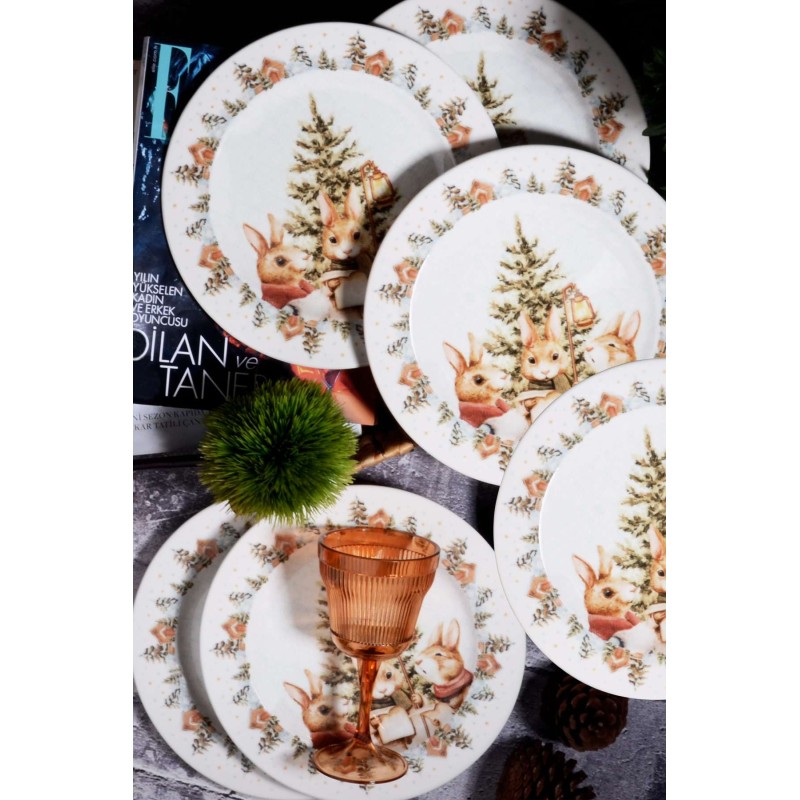 Dessert Plate Set (6 Pieces) BEV0568 Multicolor