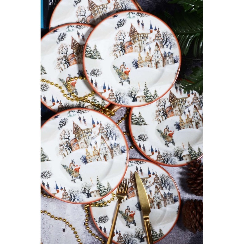 Dessert Plate Set (6 Pieces) BEV0569 Multicolor