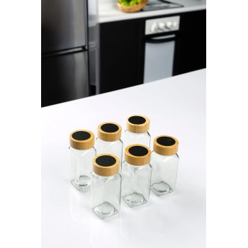 Jar Set (6 Pieces) Bade-6Lıkarebaharat Transparent