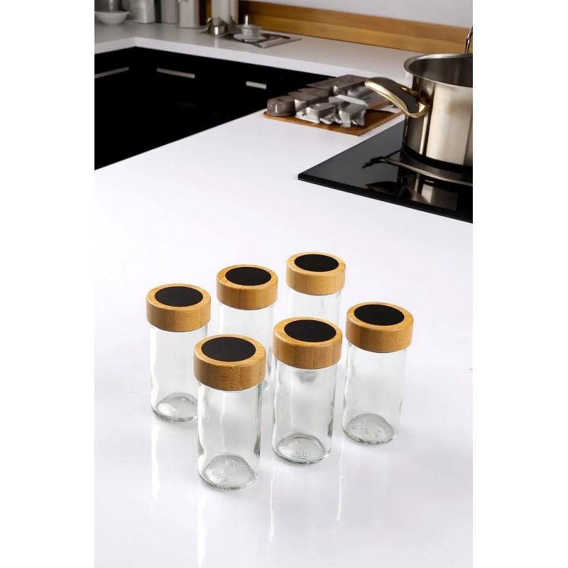 Jar Set (6 Pieces) Bade-6Lıyuvarlakbaharat Transparent