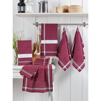 Wash Towel Set (10 Pieces) Küp - Claret Red Claret Red
White