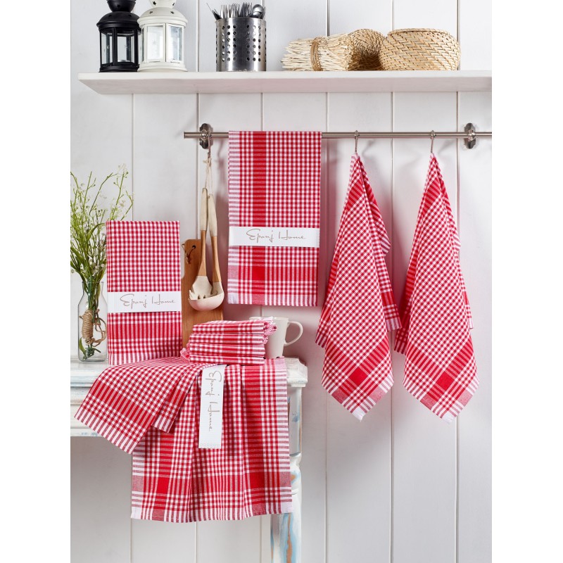Hermia Wash Towel Set (10 Pieces) Pötikareli - Red Red
White