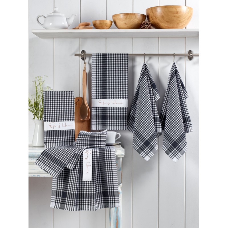 Hermia Wash Towel Set (10 Pieces) Pötikareli - Black Black
White