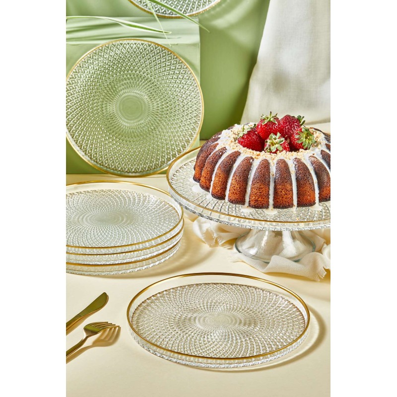 Dessert Plate Set (7 Pieces) Mina Transparent