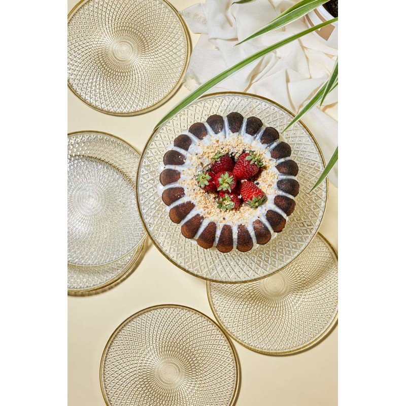 Dessert Plate Set (7 Pieces) Mina Transparent