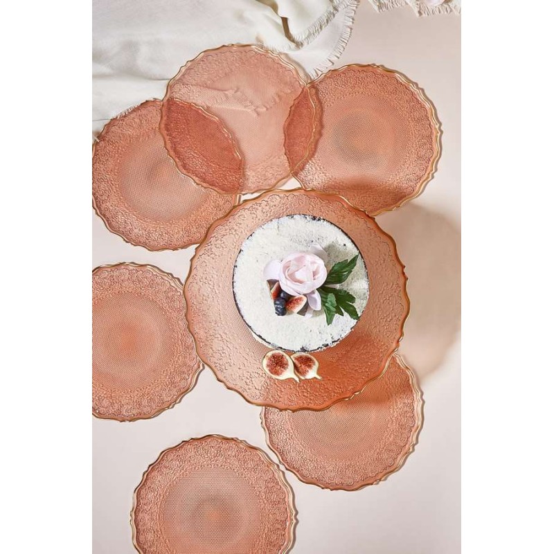 Dessert Plate Set (7 Pieces) Goblen - Rose Rose