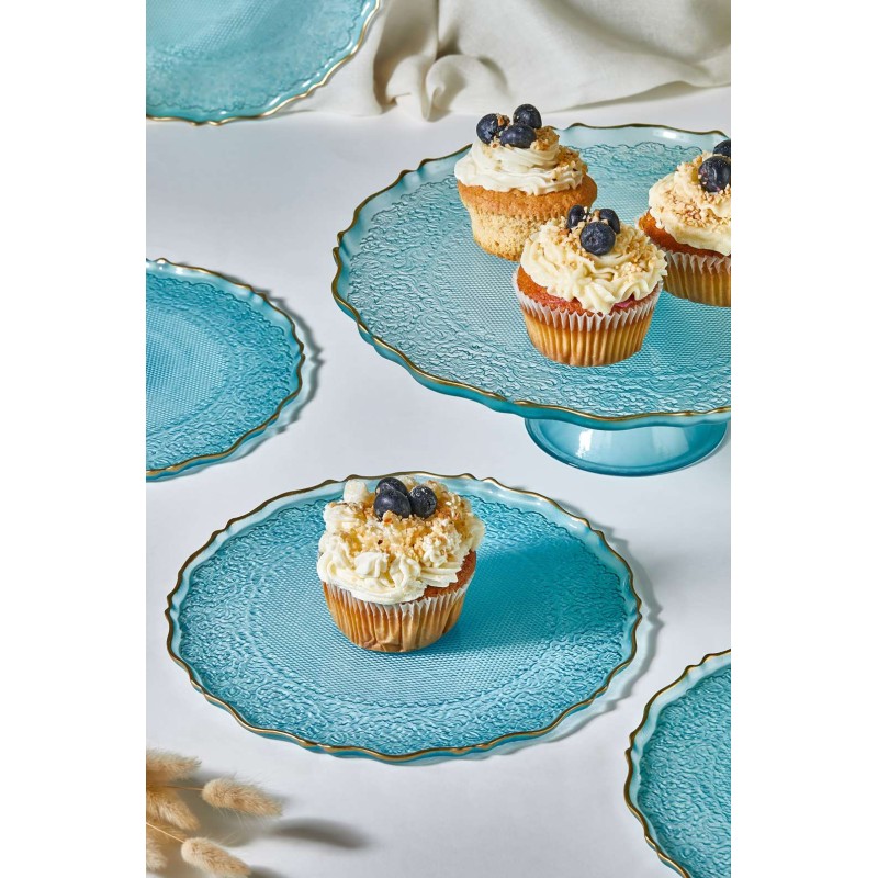 Dessert Plate Set (7 Pieces) Goblen - Turquoise Turquoise