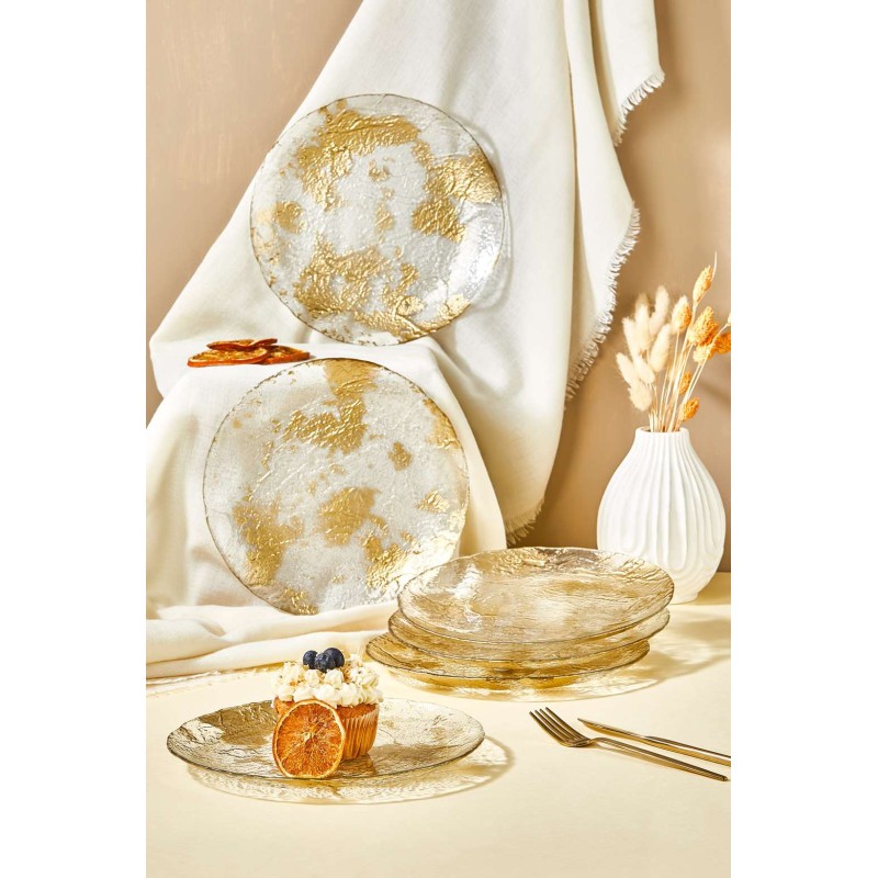 Dessert Plate Set (6 Pieces) Marmo Transparent
