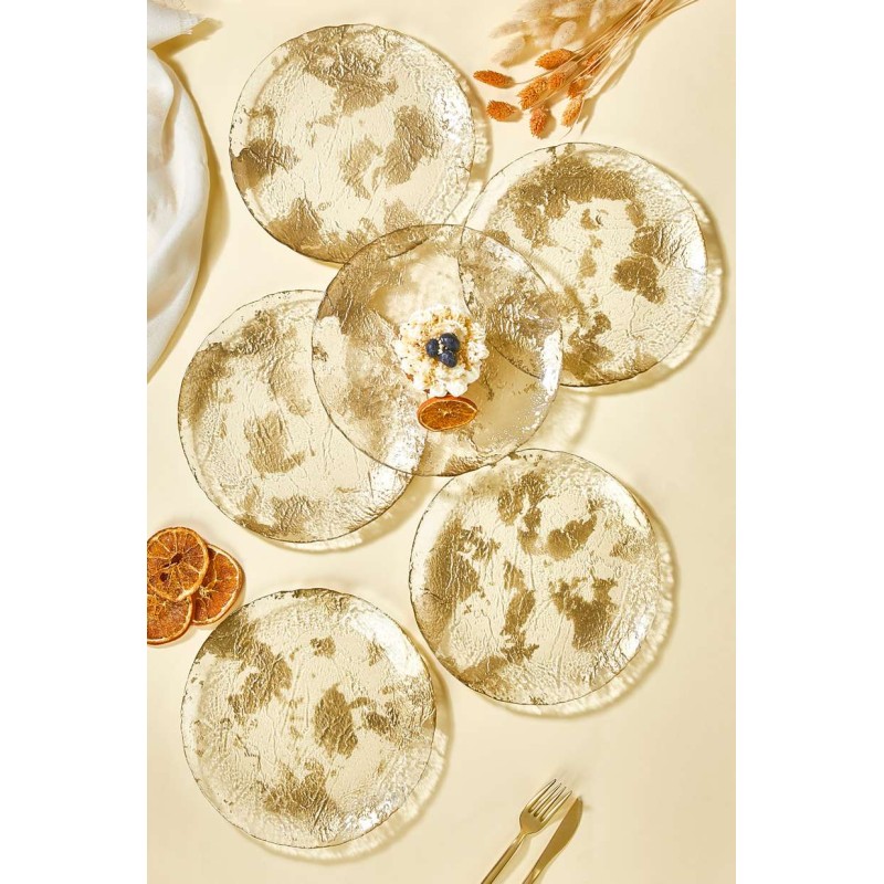 Dessert Plate Set (6 Pieces) Marmo Transparent
