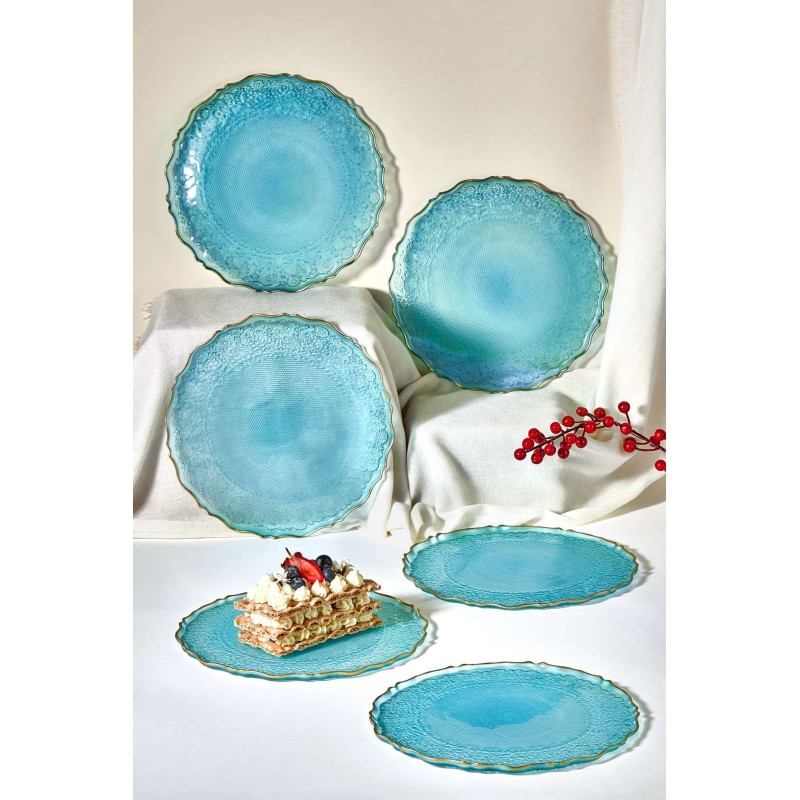 Dessert Plate Set (6 Pieces) Goblen - Turquoise Turquoise
