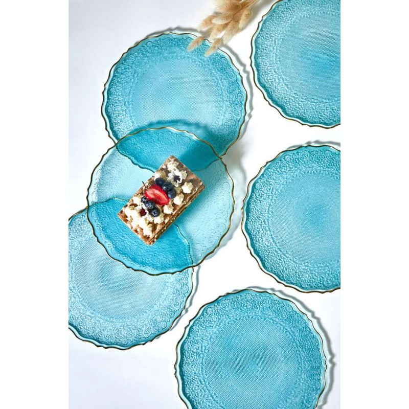 Dessert Plate Set (6 Pieces) Goblen - Turquoise Turquoise