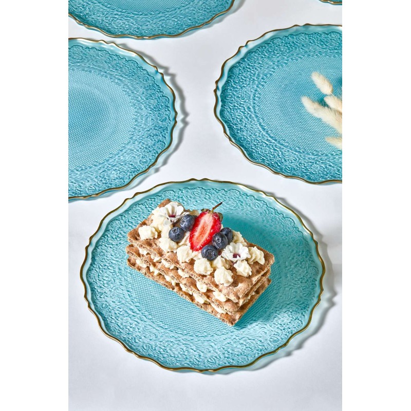 Dessert Plate Set (6 Pieces) Goblen - Turquoise Turquoise