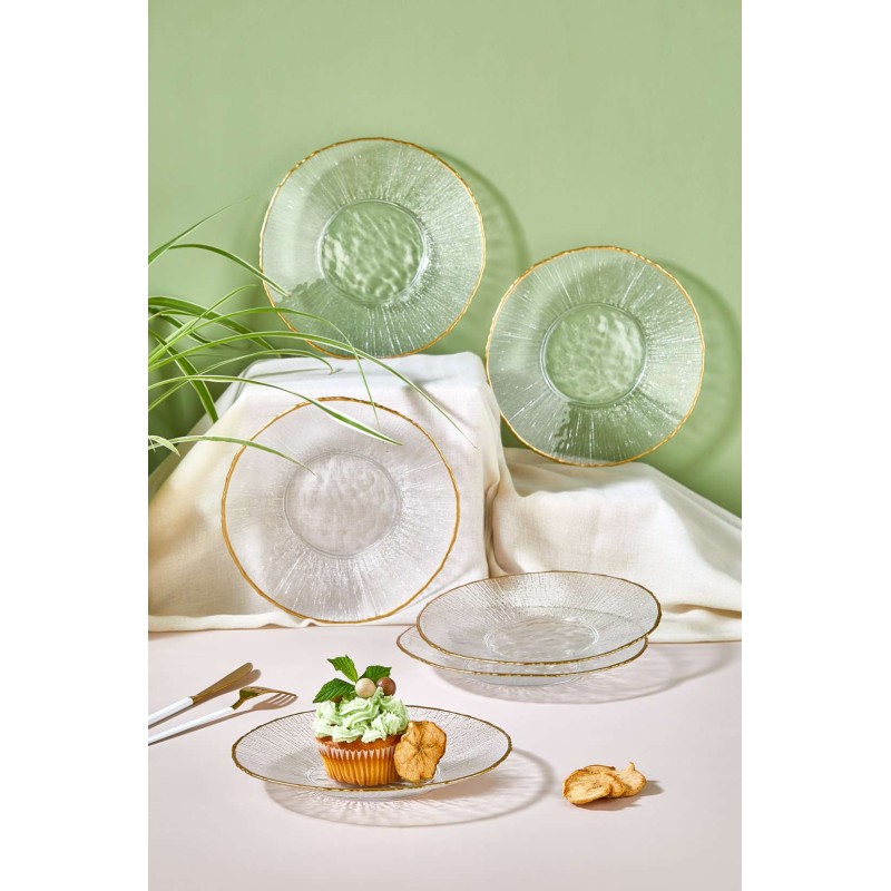 Dessert Plate Set (6 Pieces) Ekol Transparent