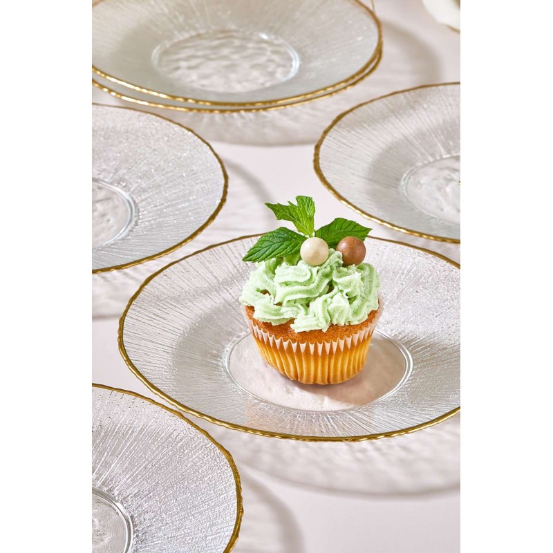 Dessert Plate Set (6 Pieces) Ekol Transparent