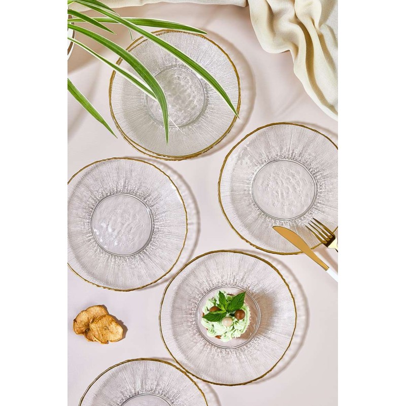 Dessert Plate Set (6 Pieces) Ekol Transparent