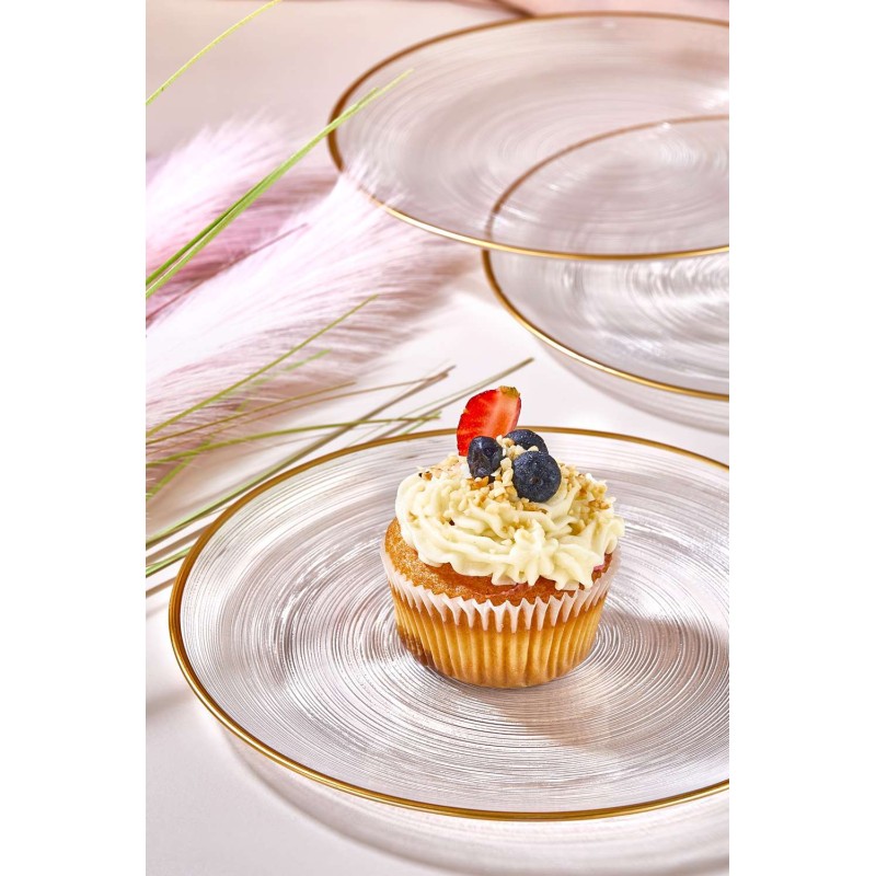 Dessert Plate Set (6 Pieces) Ares Transparent