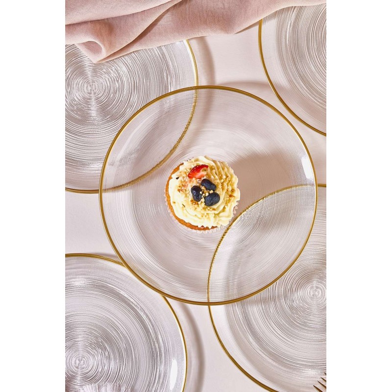Dessert Plate Set (6 Pieces) Ares Transparent