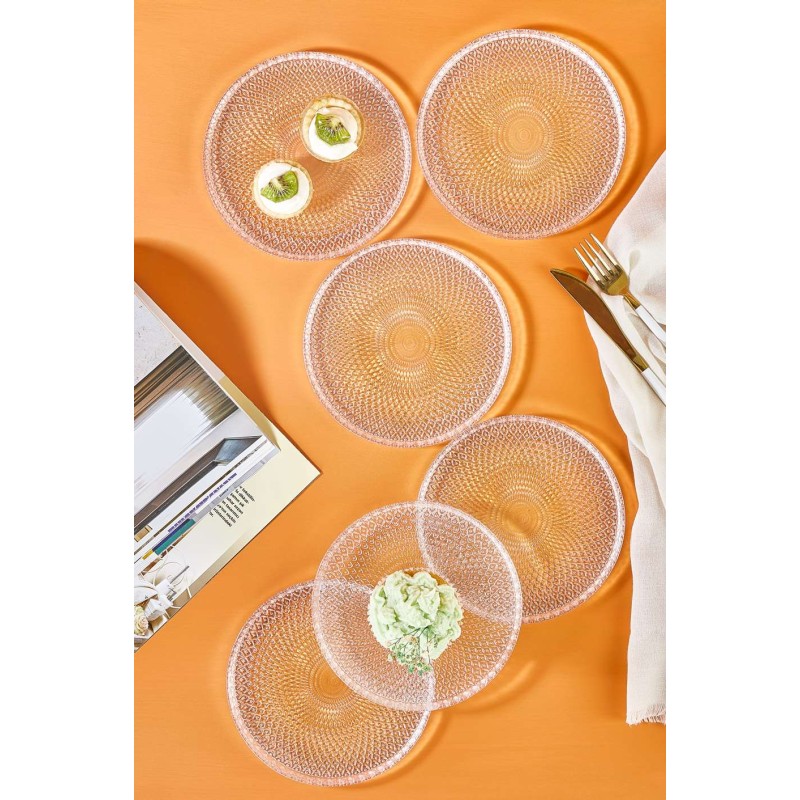 Dessert Plate Set (6 Pieces) Mina 16 Transparent