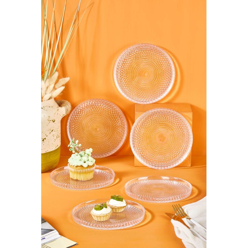 Dessert Plate Set (6 Pieces) Mina 16 Transparent