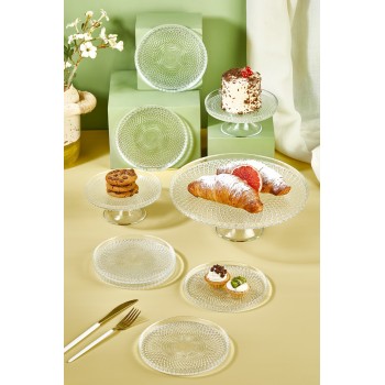 Dessert Plate Set (9 Pieces) Mina - Transparent Transparent
