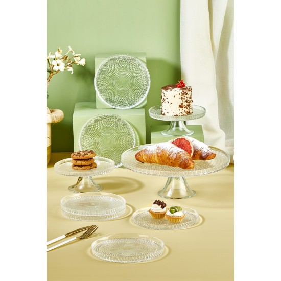 Dessert Plate Set (9 Pieces) Mina - Transparent Transparent Dessert Plate Set (9 Pieces) Mina - Transparent Transparent