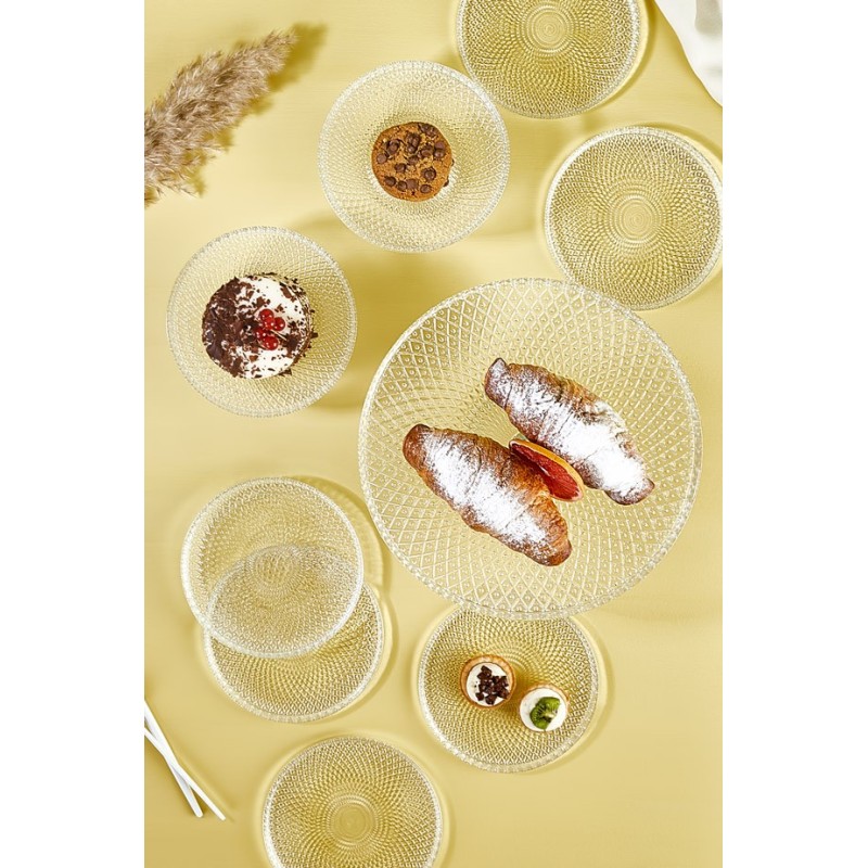 Dessert Plate Set (9 Pieces) Mina - Transparent Transparent