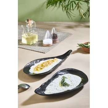 Service Plate Set (2 Pieces) İstiridye - Black Black